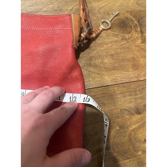 Fossil Jolie Leather Shoulder Bag Orange/Red Medium Size Purse Classic - Picture 10 of 15